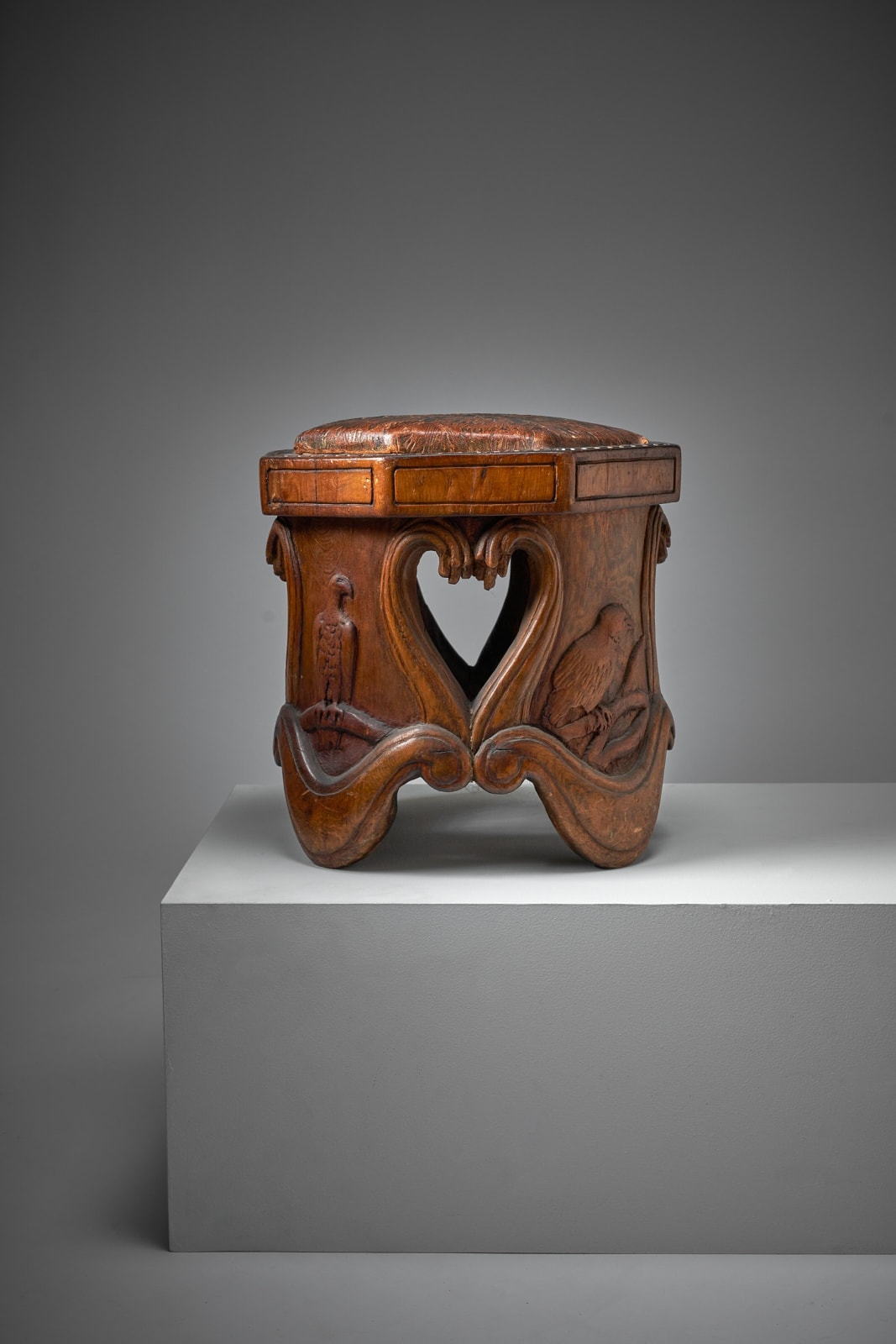 Knut Fjaestad (attributed to), Art Nouveau stool