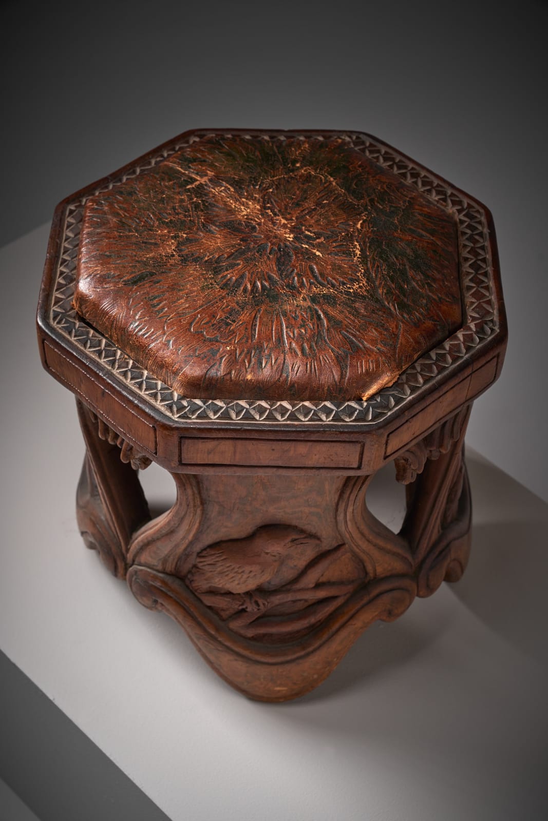 Knut Fjaestad (attributed to), Art Nouveau stool