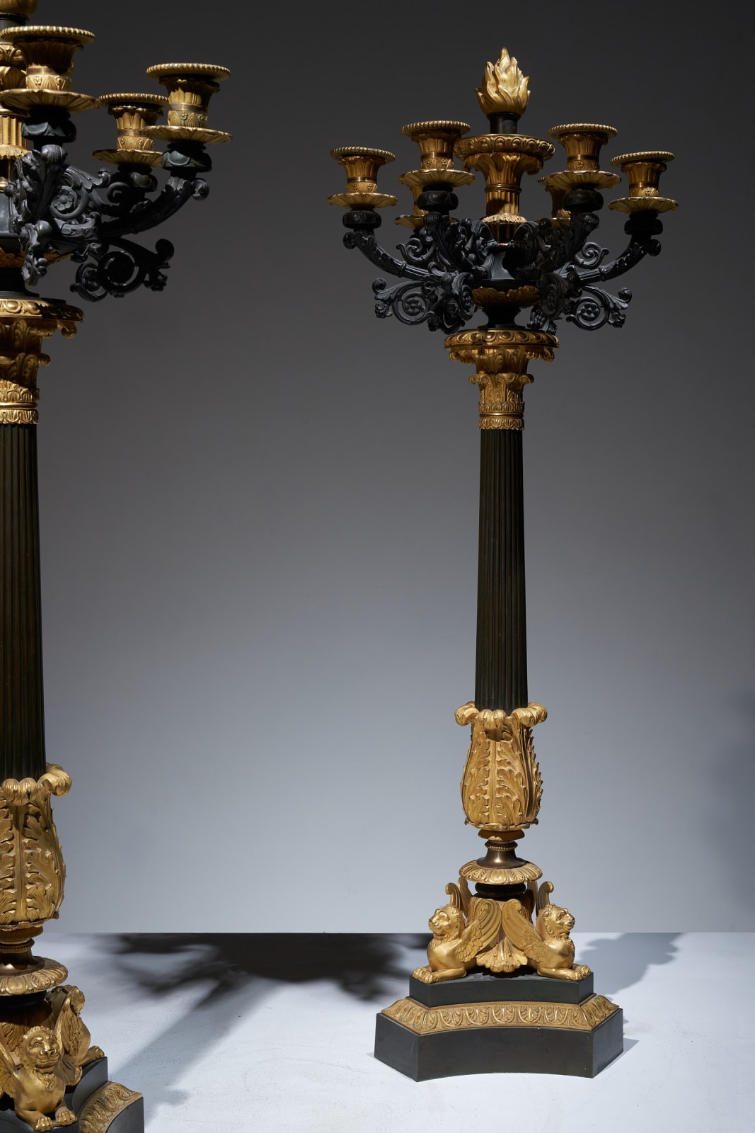., Pair of large candelabras