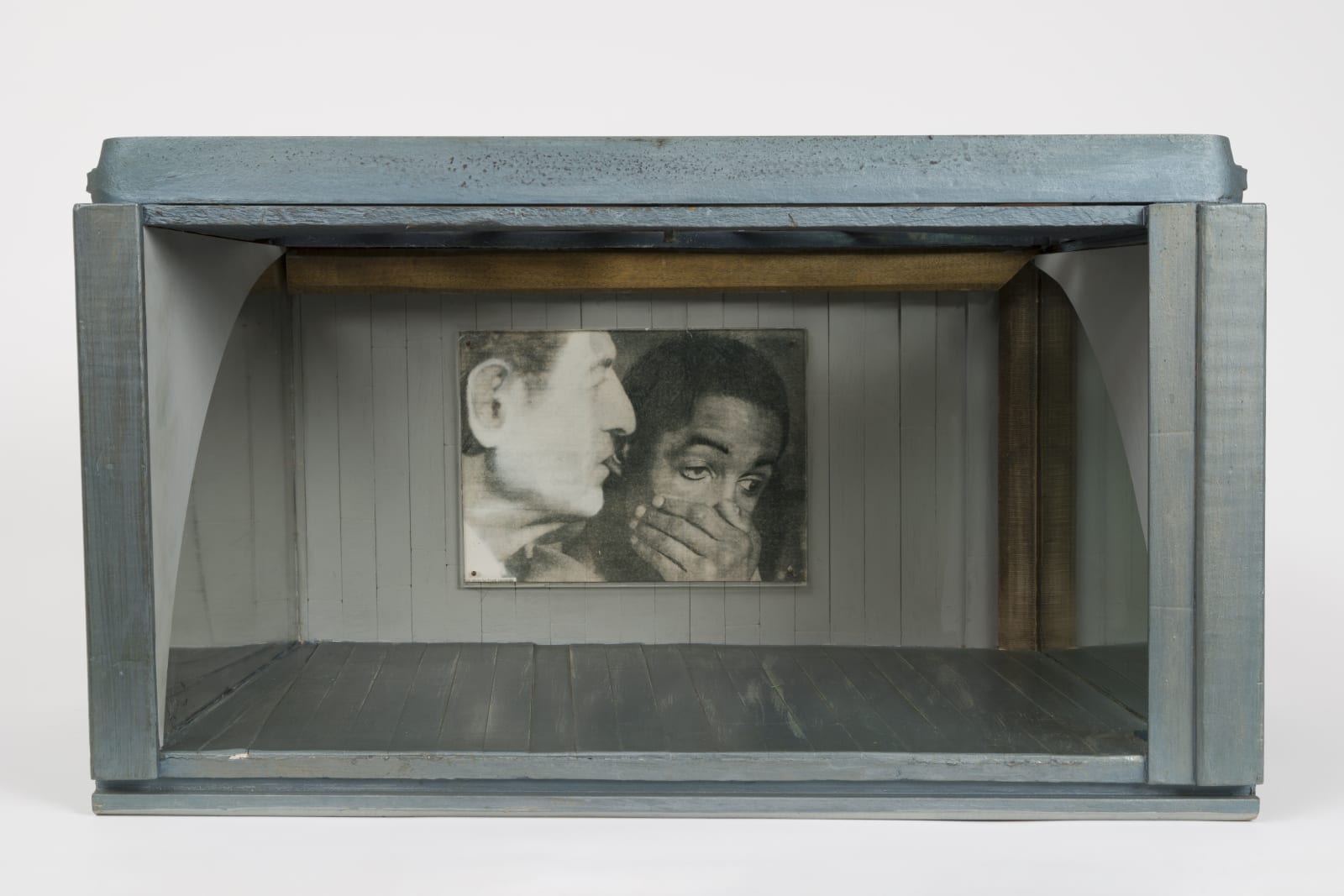 Bob Smith Front Page #1, 1985 Wood and mixed media in wooden drawer 14 x 24 3/4 x 13 1/4 in 35.6 x 62.9 x 33.7 cm