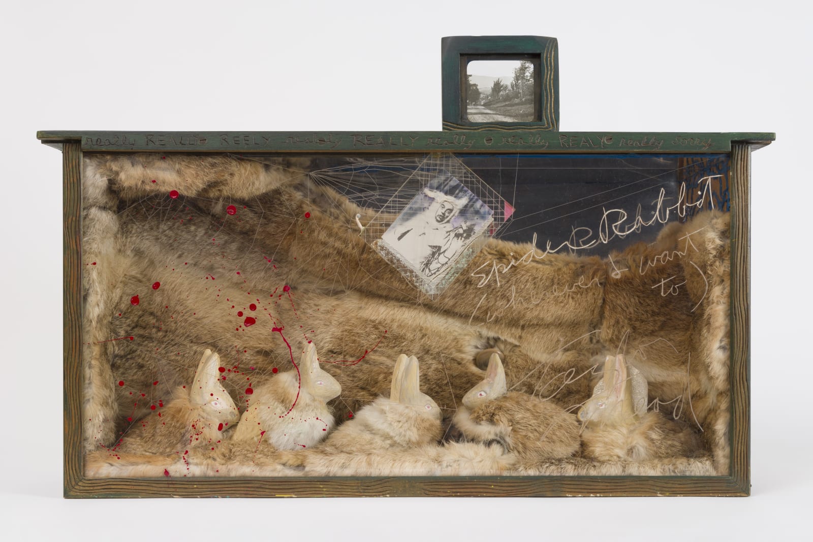 Bob Smith Spider Rabbit, Taylor Mead / A Play by Michael McClure, 1982 Wood and mixed media construction 20 x 31 x 6 1/2 in 50.8 x 78.7 x 16.5 cm