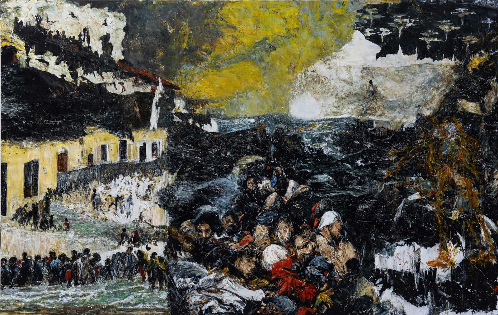 Arvin Golrokh, Visione fantastica, 2024, Oil on canvas, 220,5 × 348 cm