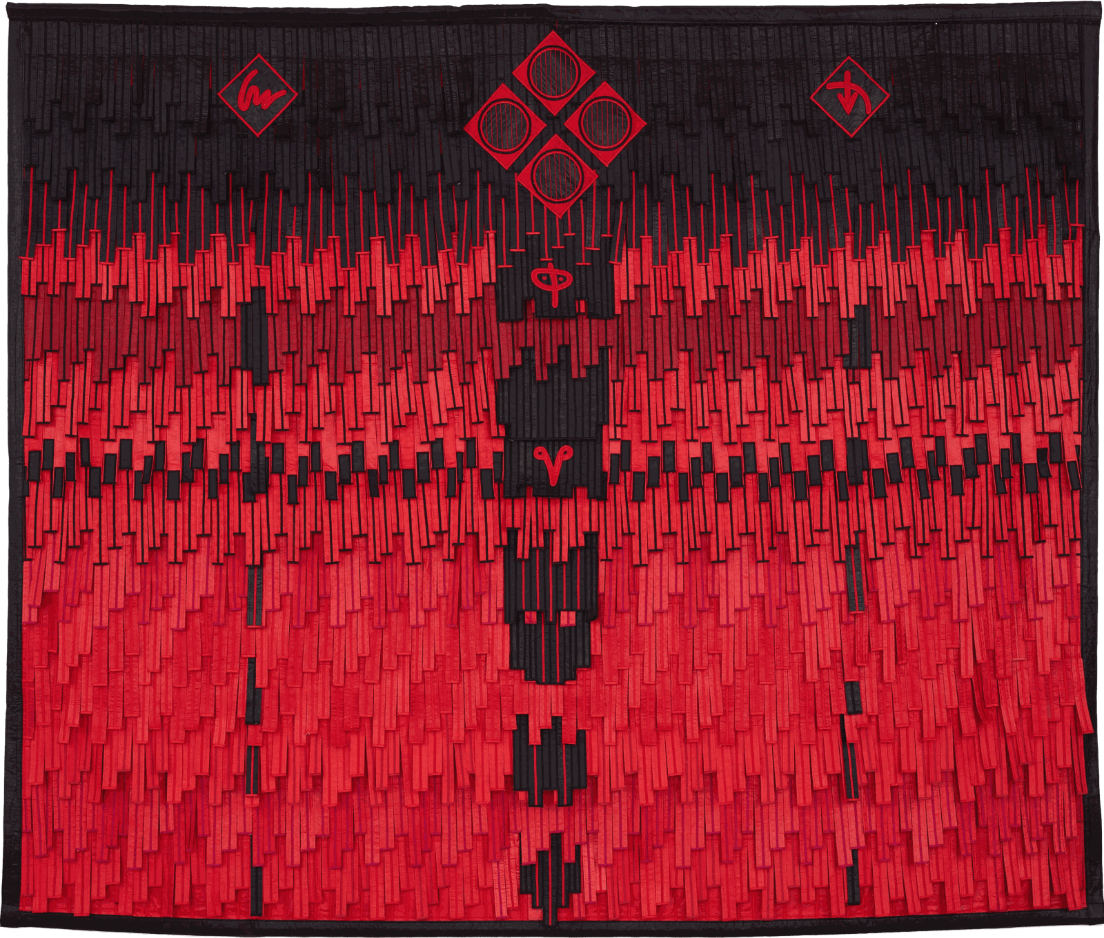 Abdoulaye Konaté Le Rouge et le Noir et Les Signes 2018 Textile 310 × 370 cm