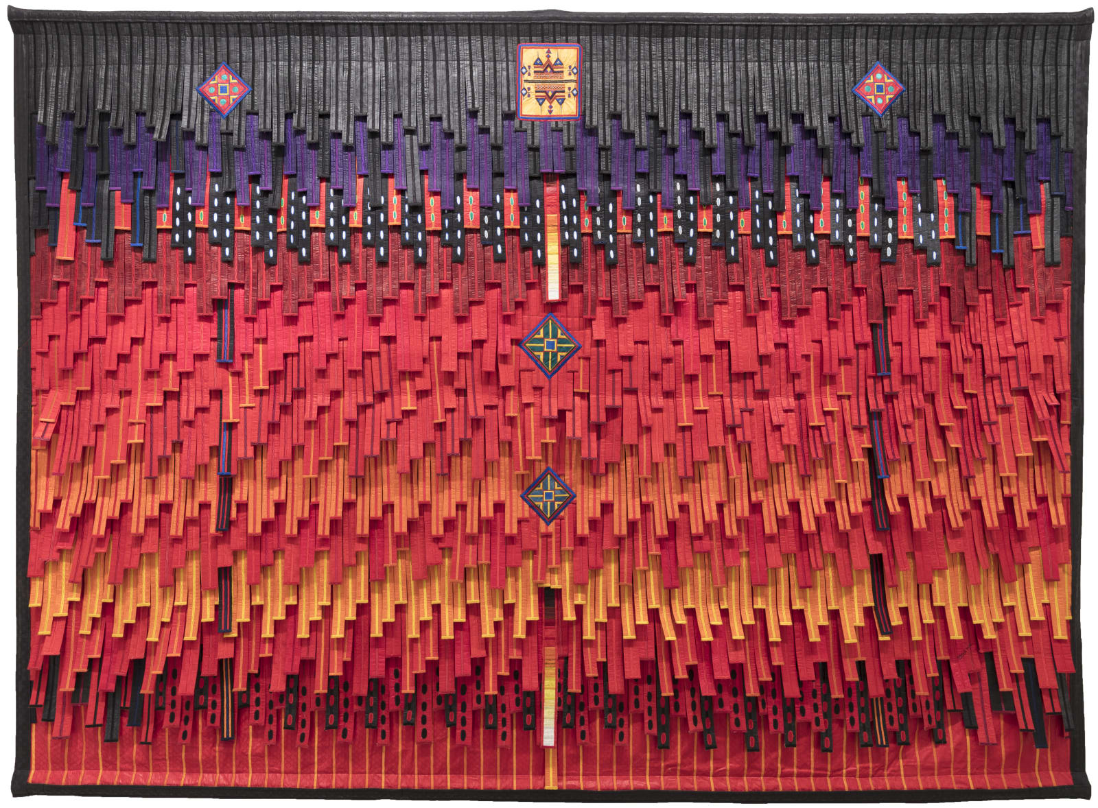 Abdoulaye Konaté Motif central Peulh 2021 Textile 237 × 334 cm