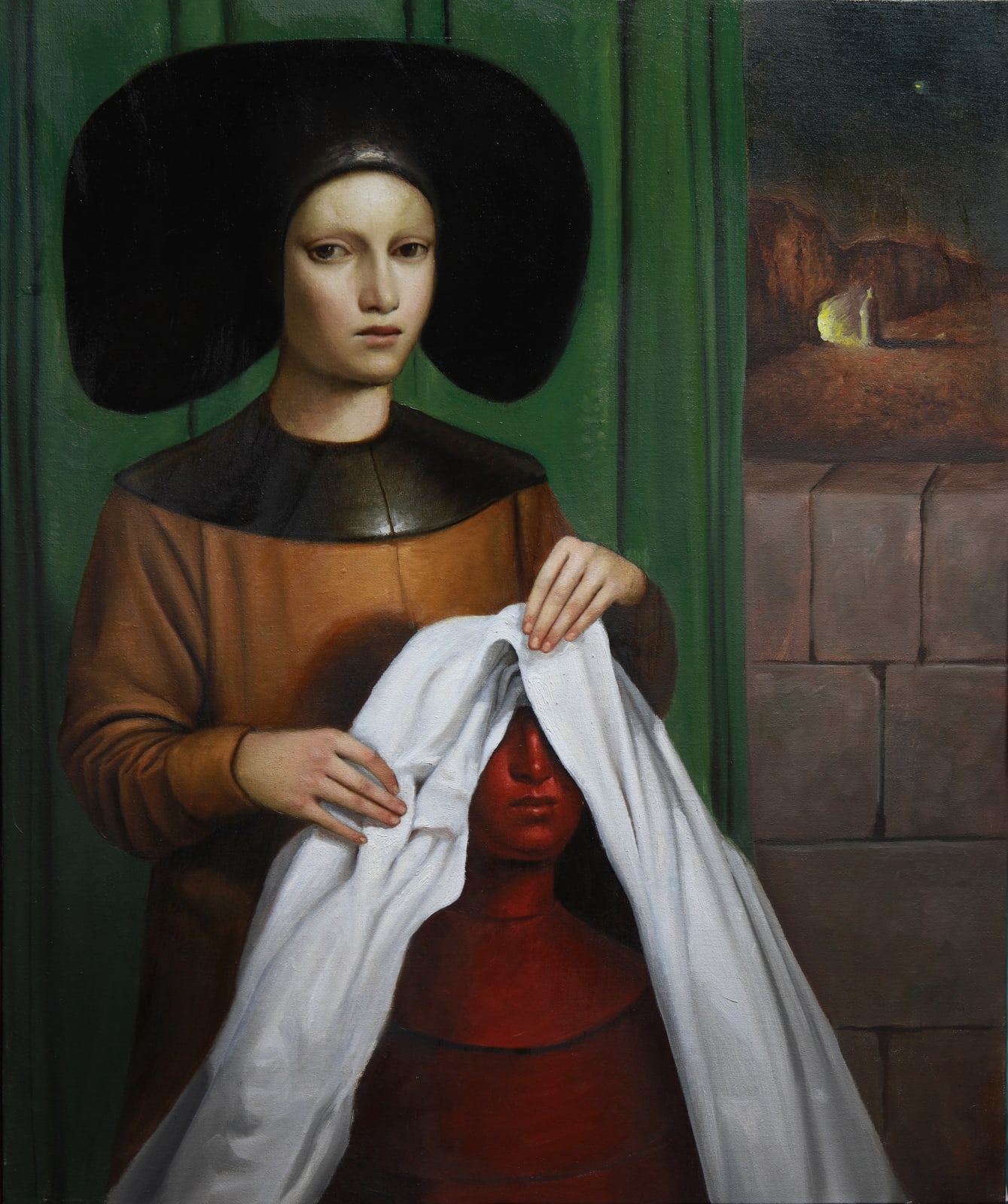 Alessandro Sicioldr Il Velo 2023 Oil on linen 60 × 50 cm