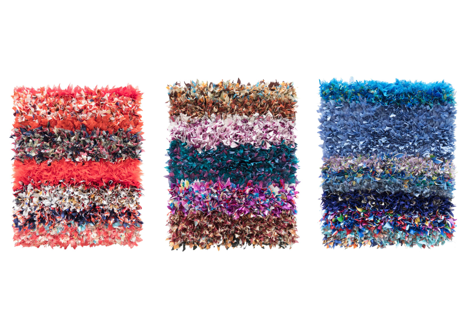 Joël Andrianomearisoa Vestiges de l'extase. Chapter V 2023 Textile 50 × 40 cm Triptych