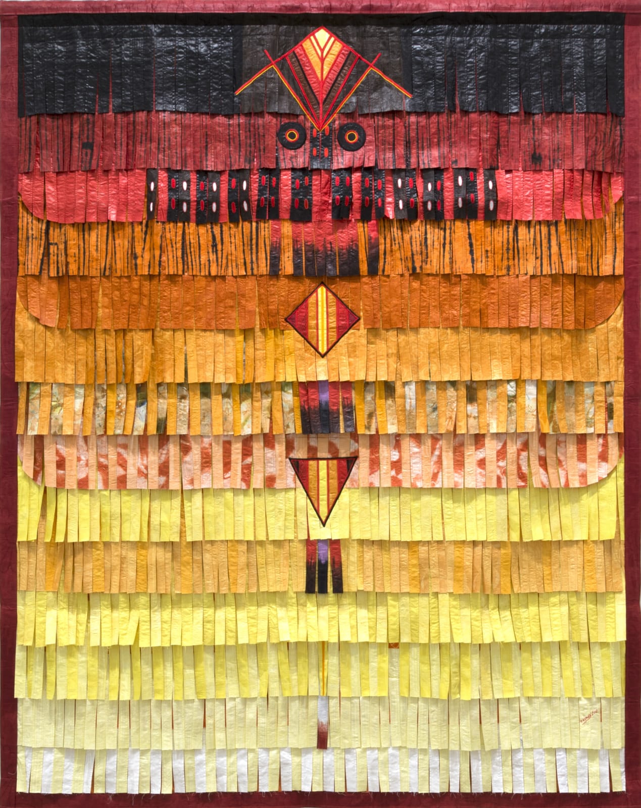 Abdoulaye Konaté Ocre au jaune-regard 2018 Textile 231 x 184,5 cm