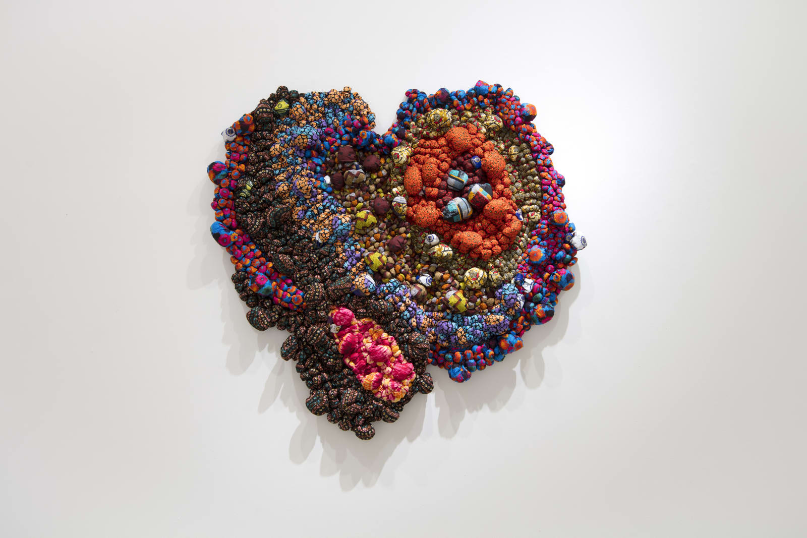 Samuel Nnorom, Searching Till I Find, 2025, African Wax Print Fabric, 200 × 196 × 30 cm