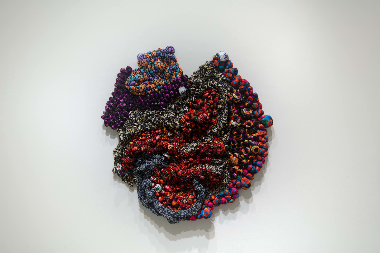 Samuel Nnorom Ashes For Beauty, 2025 African Wax Print Fabric 156 × 142 × 17 cm