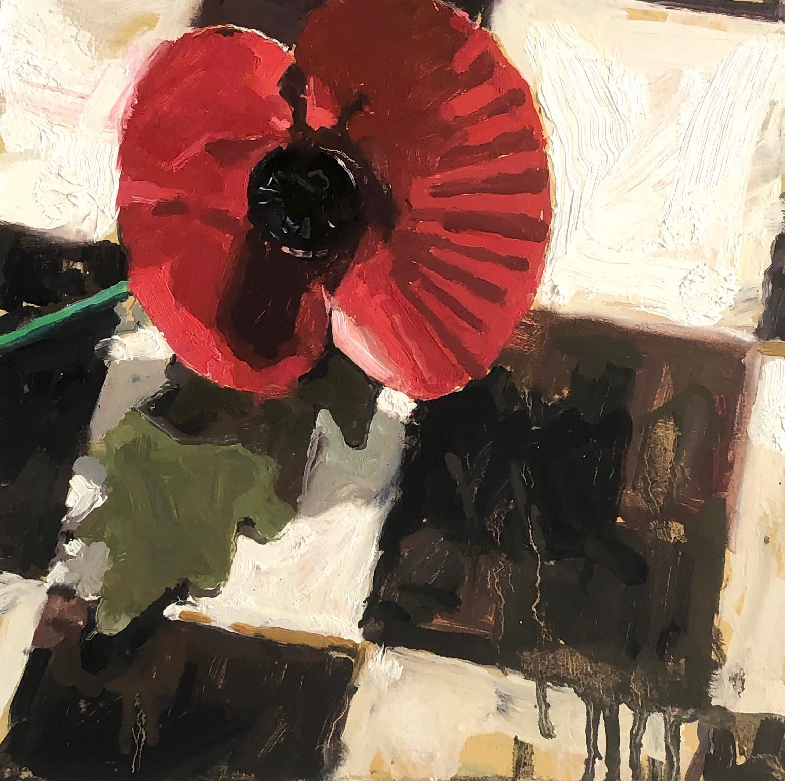 Poppy on grid, studio, 2017