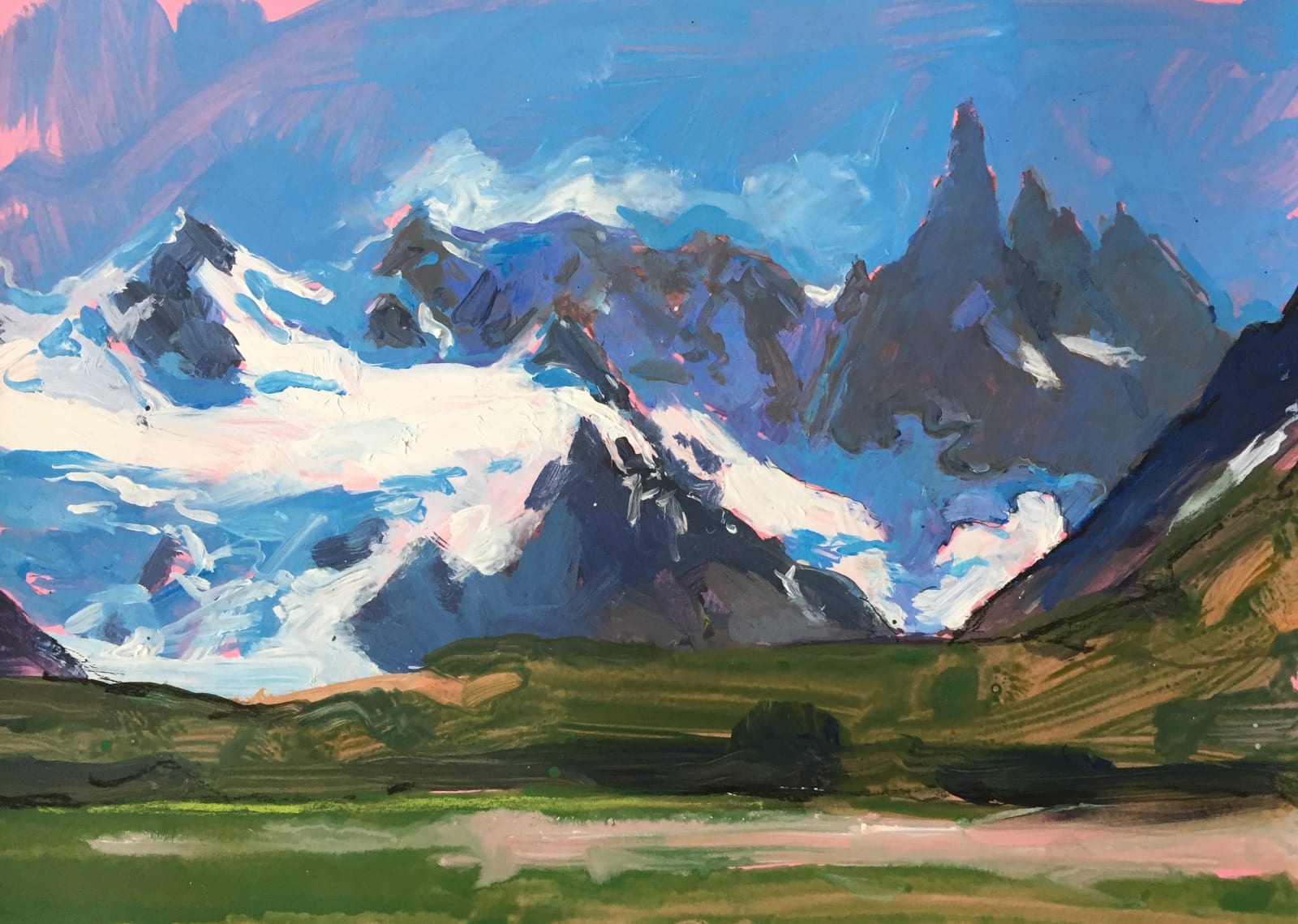 Cerro Torre on pink, Patagonia, 2018