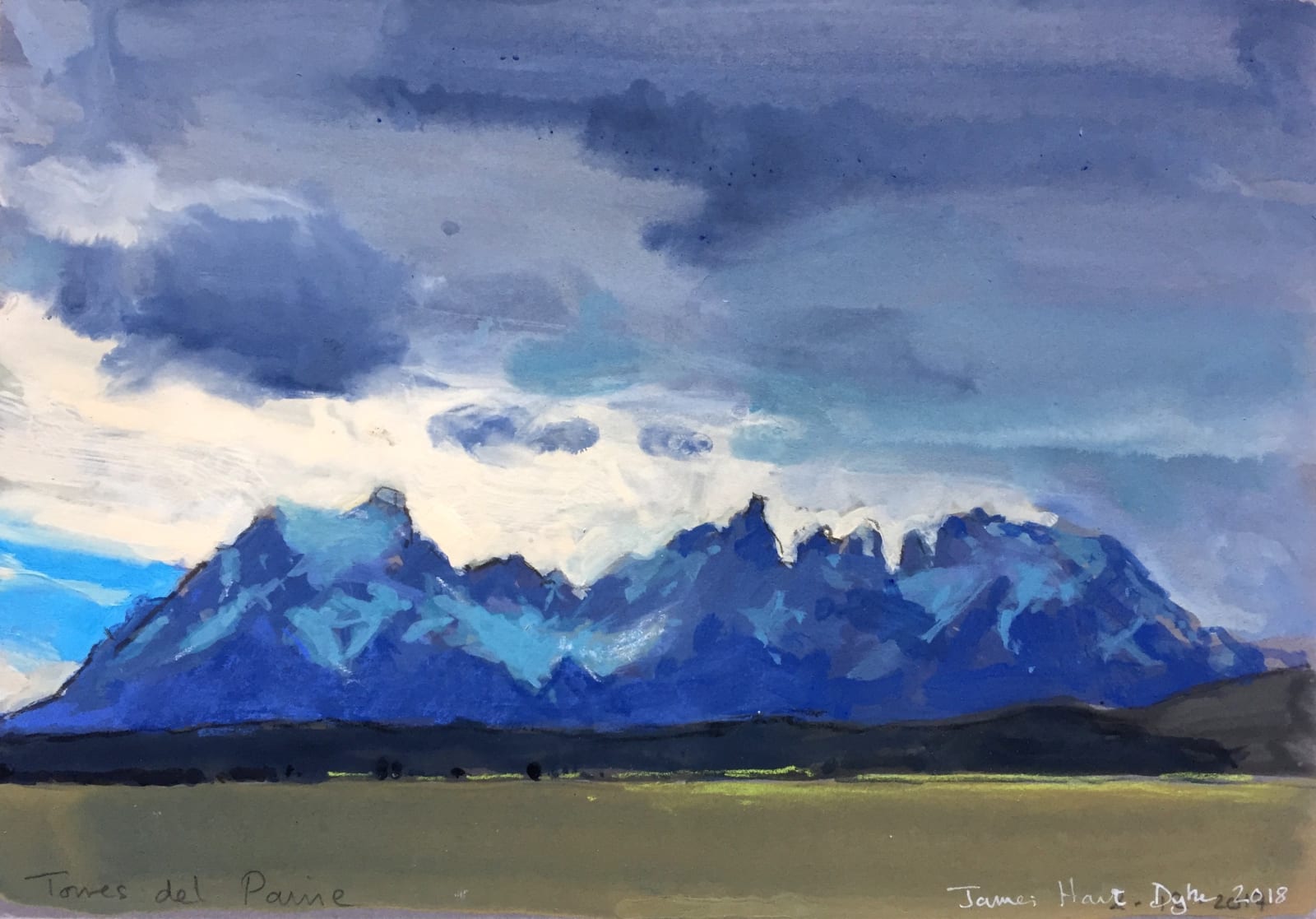 Torres del Paine, grey and green, Patagonia, 2018