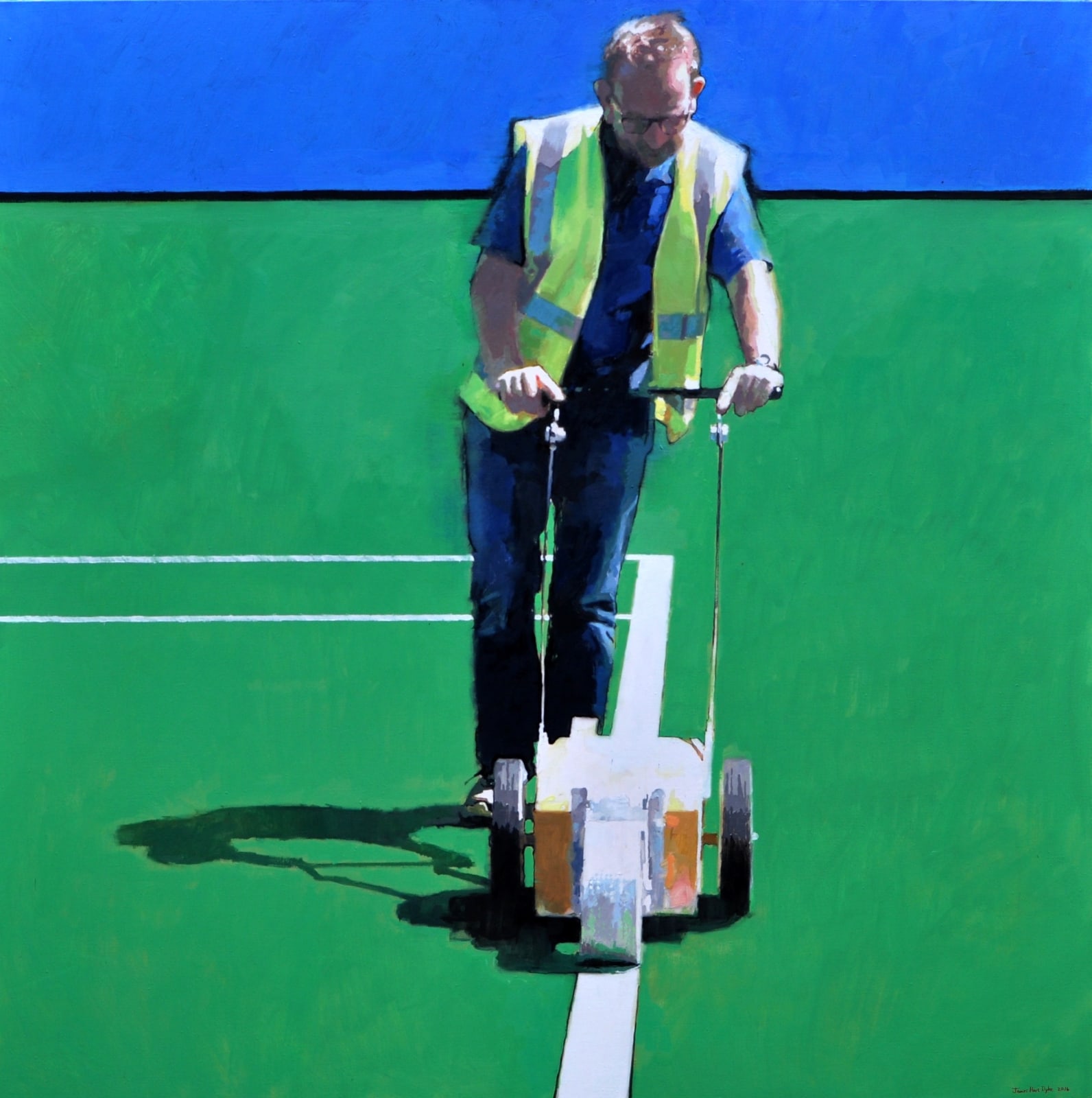 Graham, head groundsman, Queen's Tennis Club, portrait, 2016