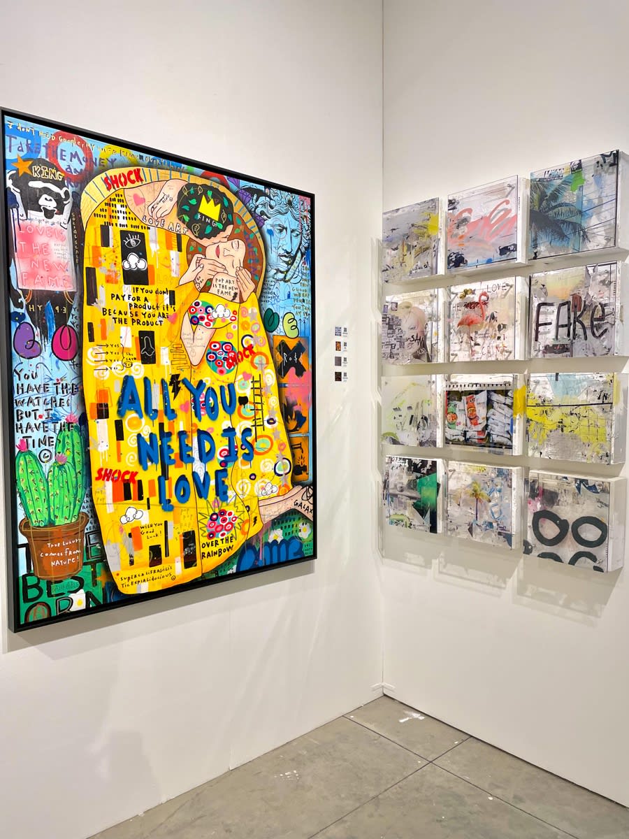 Paintings displayed at Carousel Fine Art's booth at the art fair, Context Art Miami 2021.