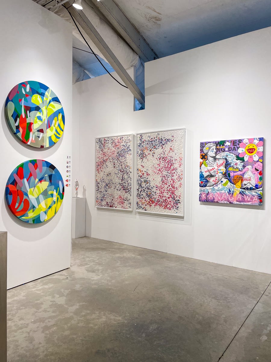 Paintings displayed at Carousel Fine Art's booth at the art fair, Context Art Miami 2021.