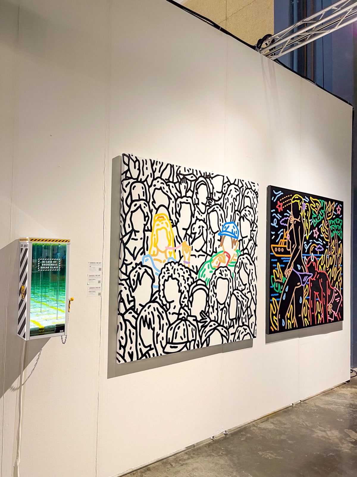 Paintings displayed at Carousel Fine Art's gallery both at the Palm Beach Modern and Contemporary art fair, 2022.