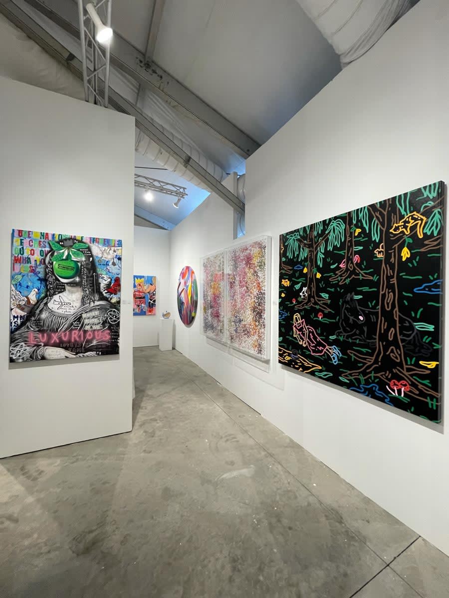 Paintings displayed at Carousel Fine Art's booth at the art fair, Context Art Miami 2022.