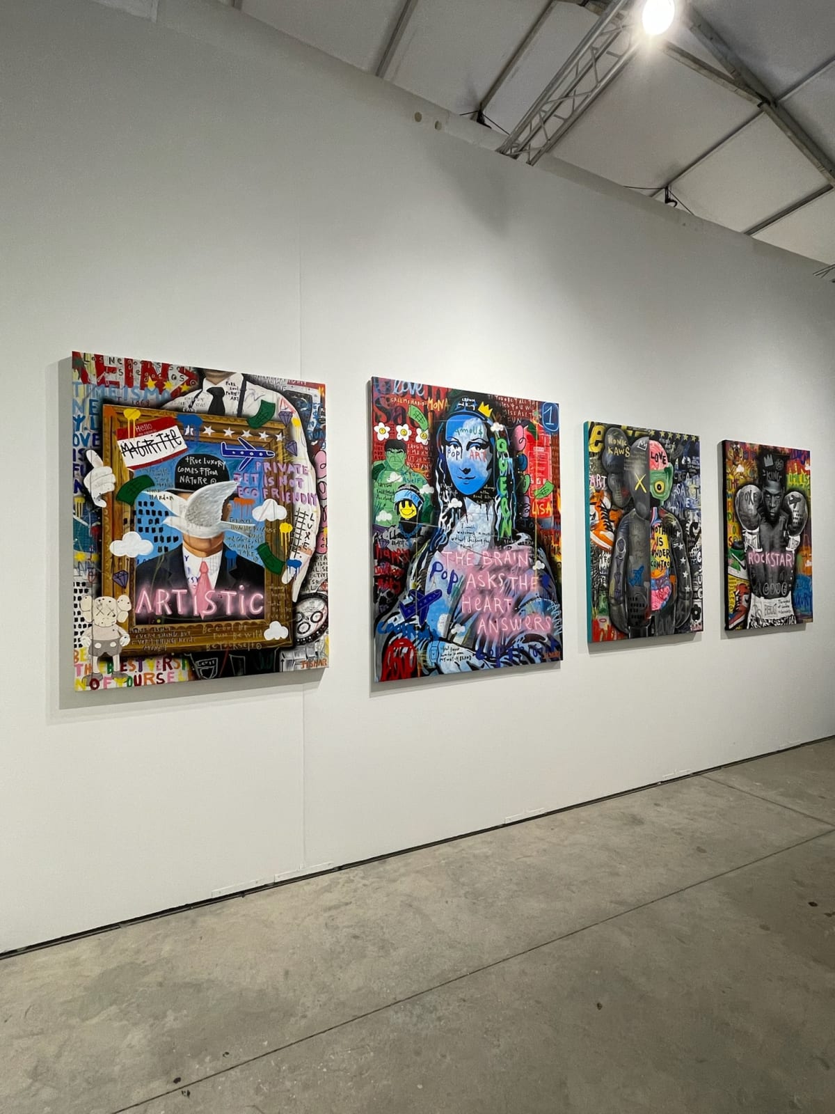 Paintings displayed at Carousel Fine Art's gallery both at Context Art Miami 2023.