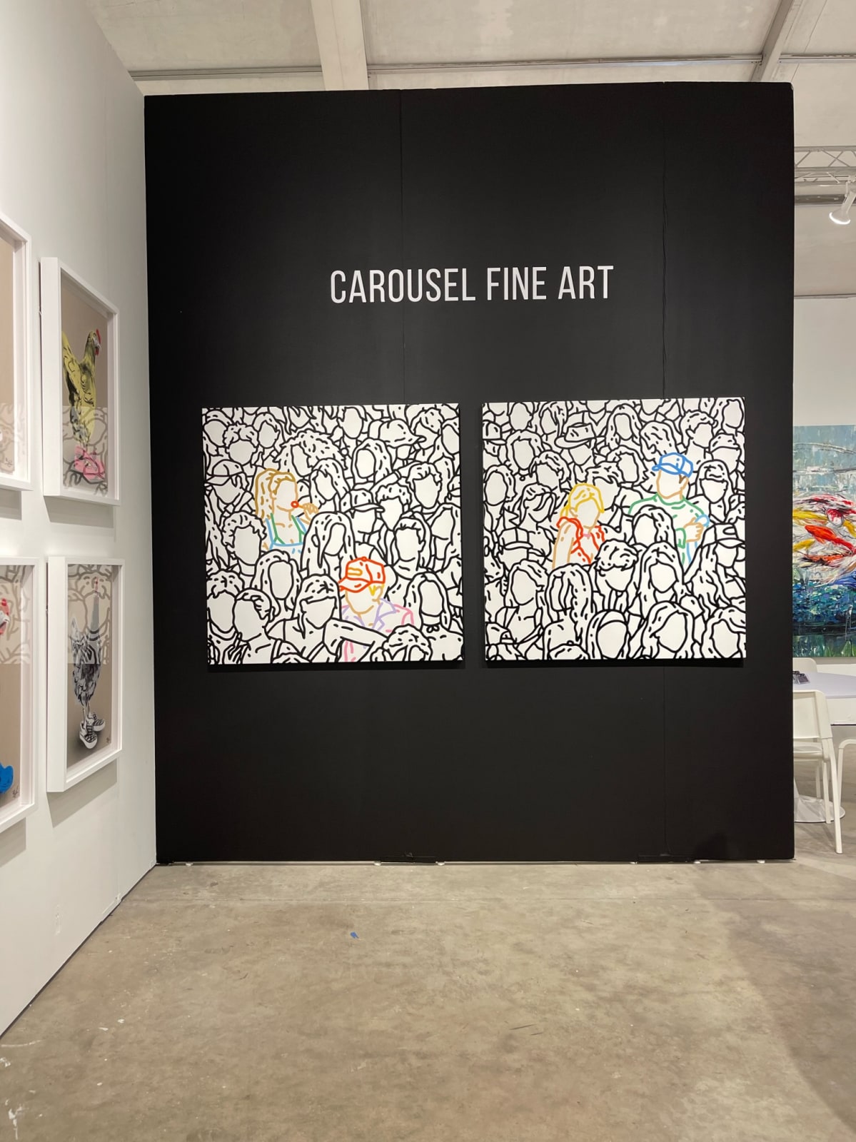 Paintings displayed at Carousel Fine Art's gallery both at Context Art Miami 2023.