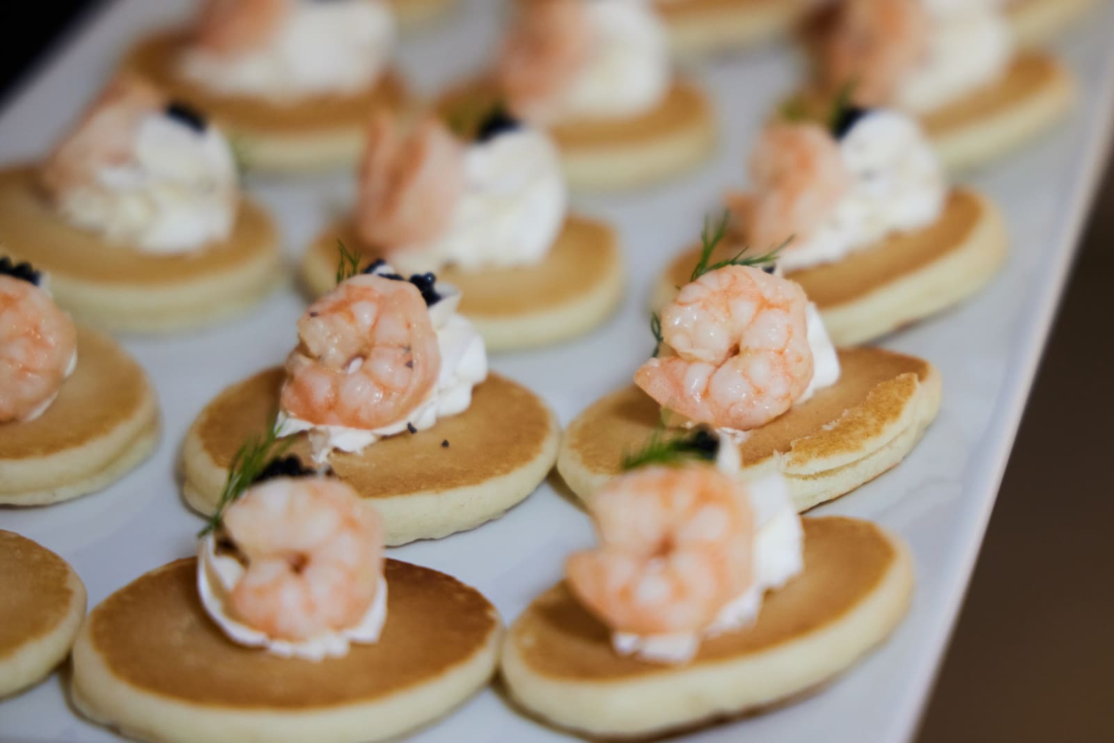 Close-up of the luxurious bites being served at exclusive West Palm Beach gallery opening.
