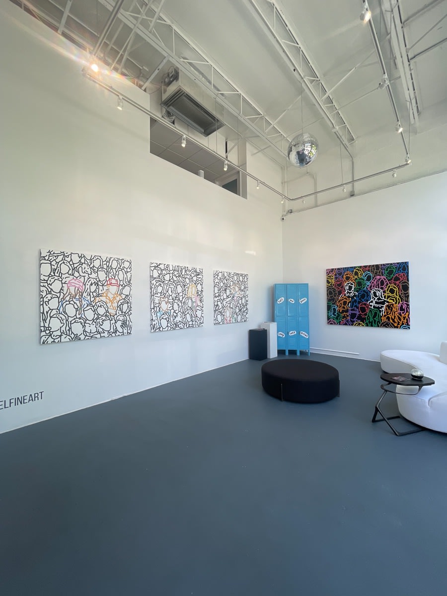 Carousel Fine Art's gallery space in Miami, FL during Chance Cooper's Spotlight Exhibition, "Between Me and You."