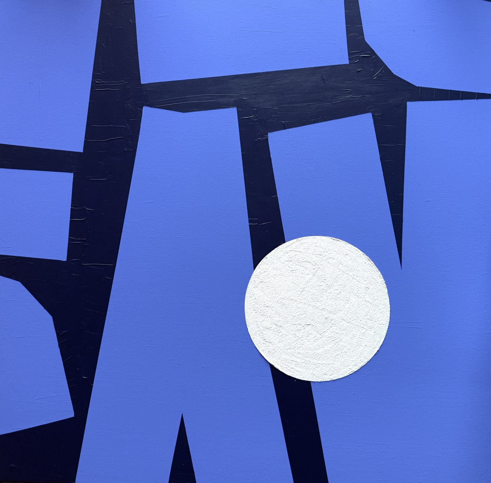Eilena Braye, Synergy IIII, 70 x 70 cm, acrylic and mixed media on canvas, 2025 – abstract artwork exploring connection and interaction