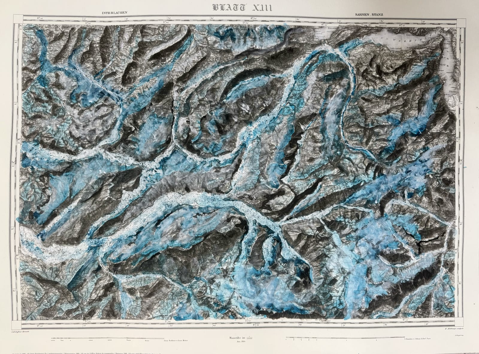 Bernard Garo, Glacier Evolution - Map #1, Retraction Series , 2025