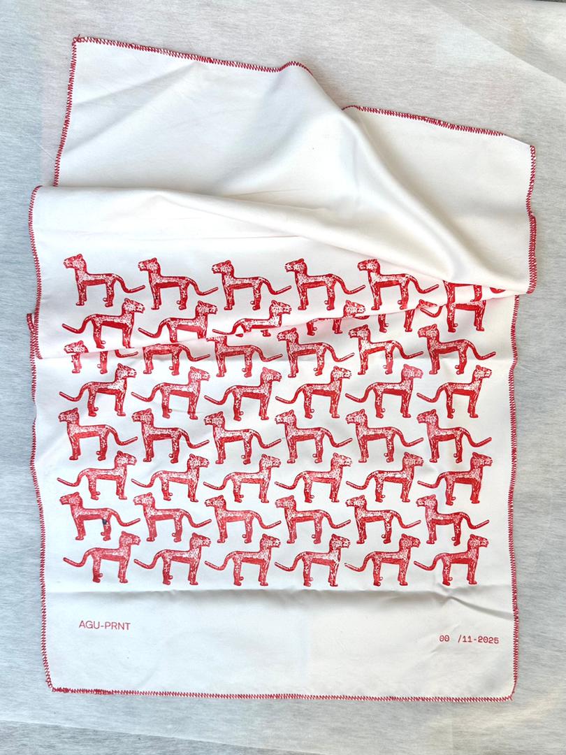 Josh Egesi, Agu Scarf (Pink, Red, Black), 2025