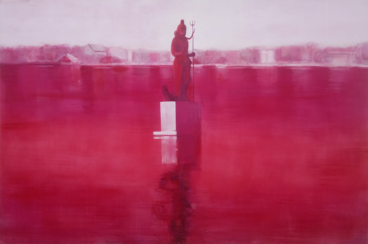 Mahesh Baliga, Sur Sagar, Casein on canvas, 72 x 47 inches, 2019