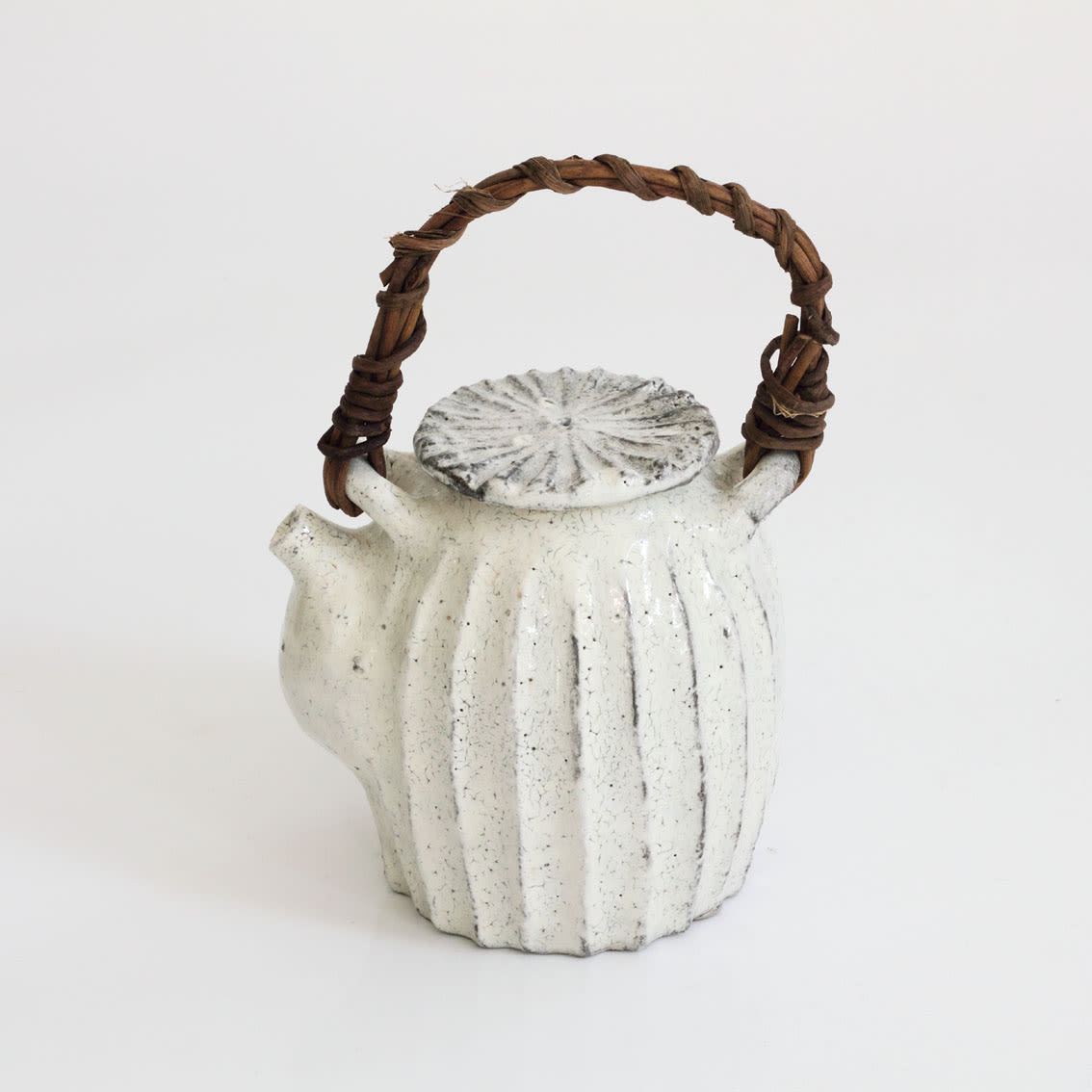 Akiko Hirai, 62. White Kohiki Fluted Teapot