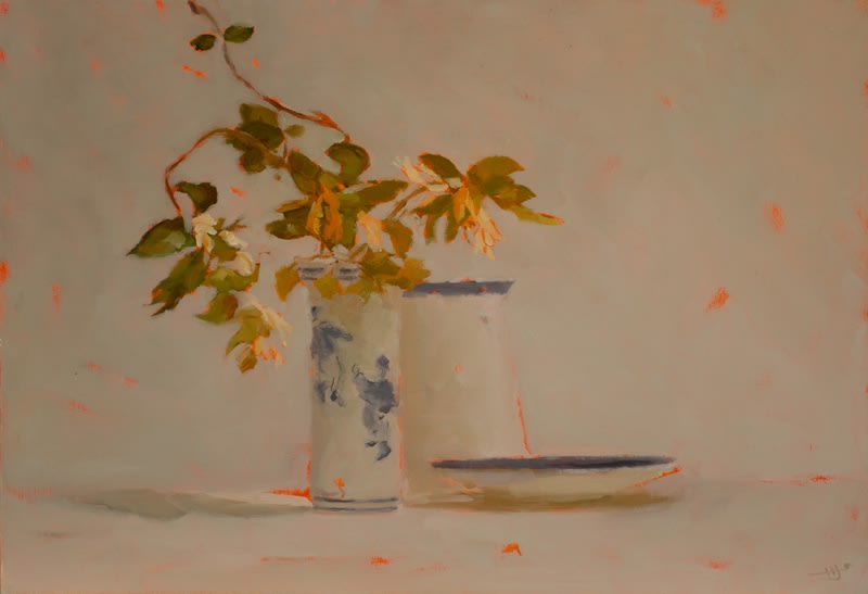 Helen Simmonds, Honeysuckle, Jug, Saucer & Vase with Dancing Boys