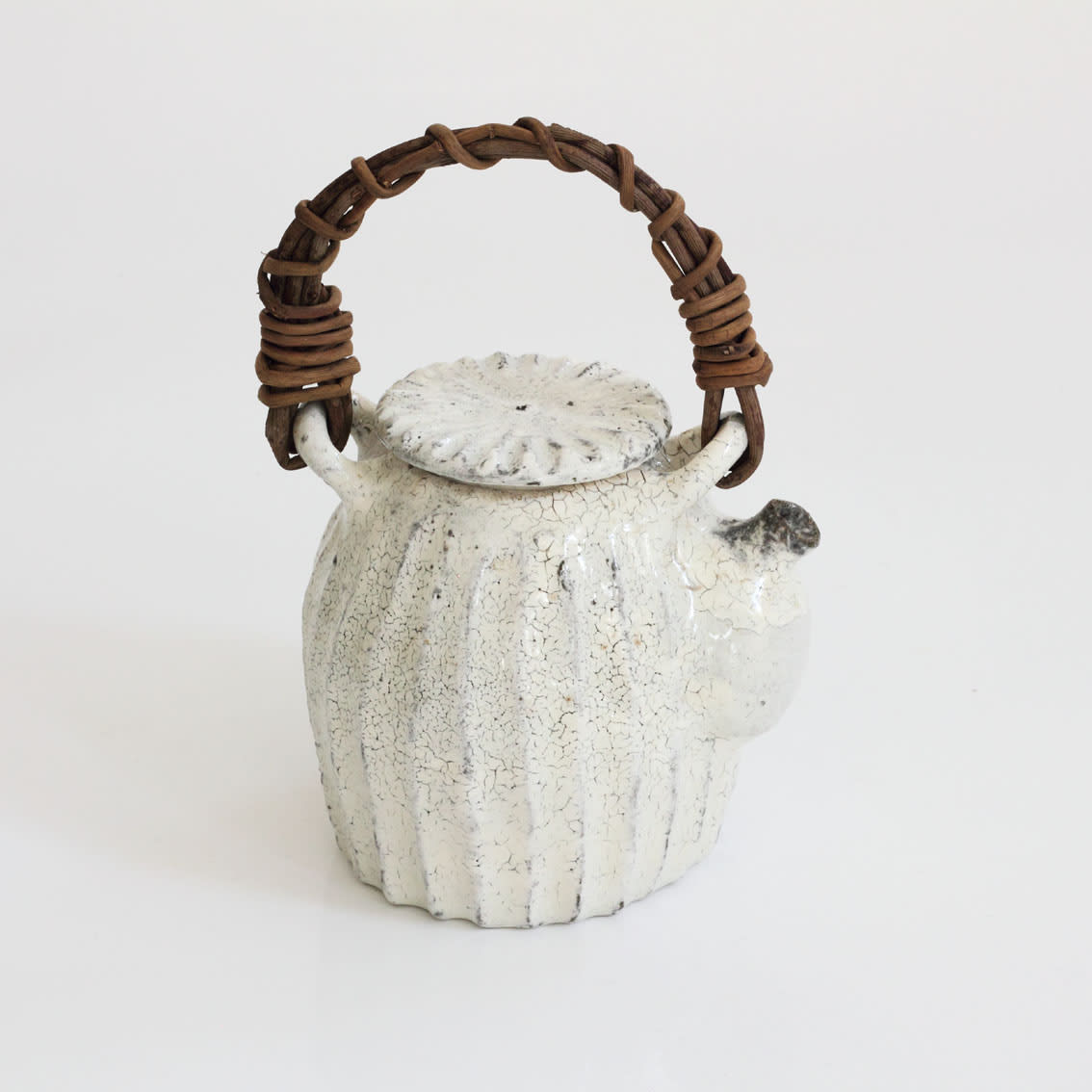 Akiko Hirai, 63. White Kohiki Fluted Teapot