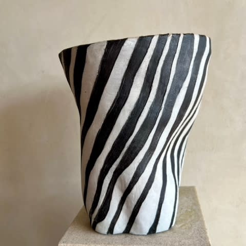 Brenda Holzke, Swirling Stripe Vessel, 2024