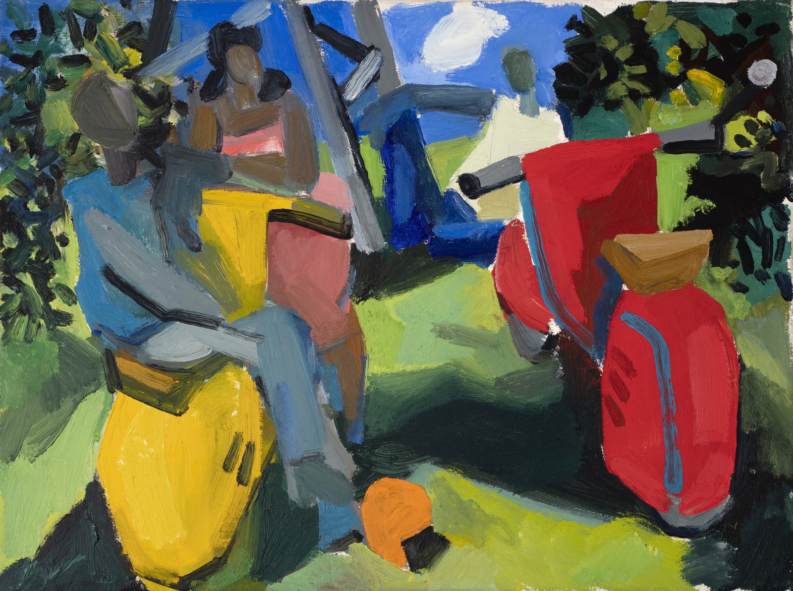 Red and Yellow Vespas, 1976