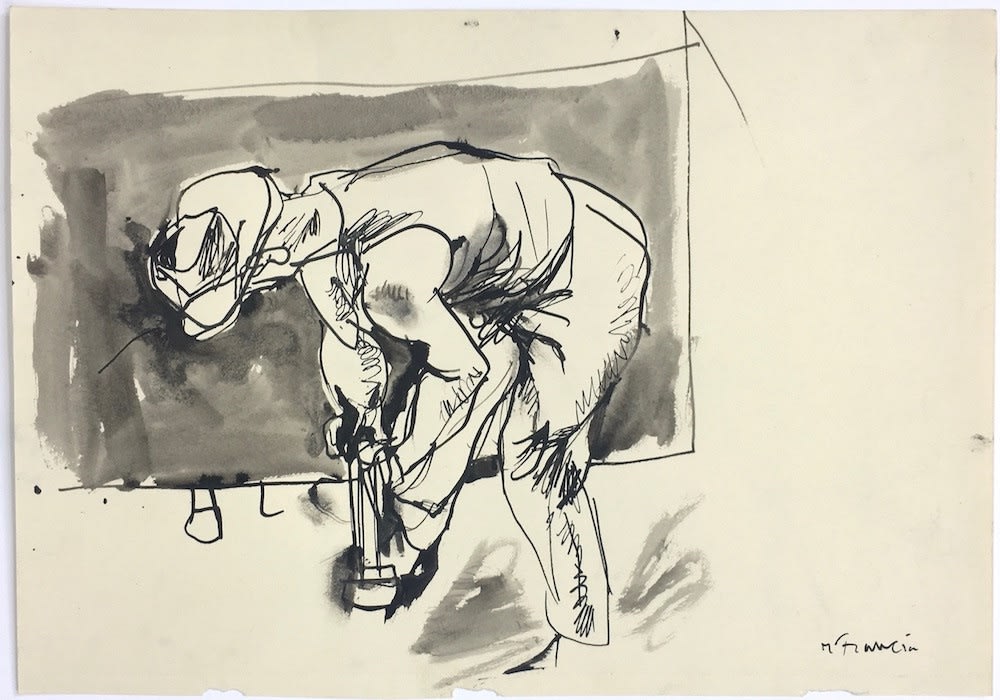 Untitled (Lacoste Quarries – Man at Work), 1957