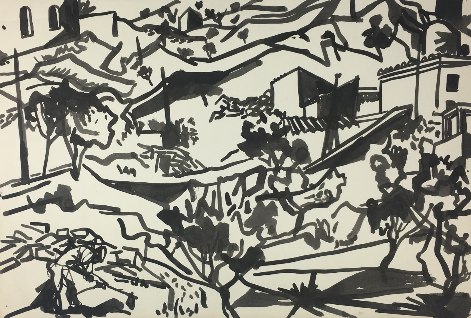 Landscape with Olive Groves and Houses, 1960–65