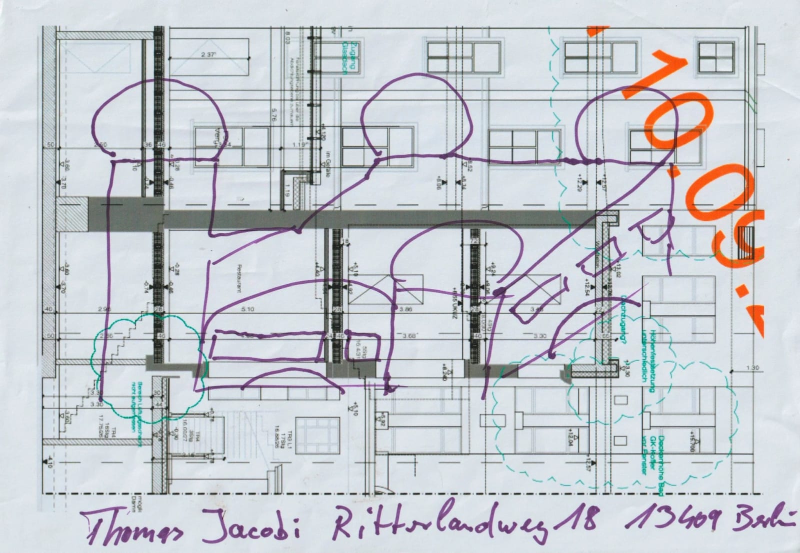 Luftschloss – Luftbrücke, drawing of an electrician
