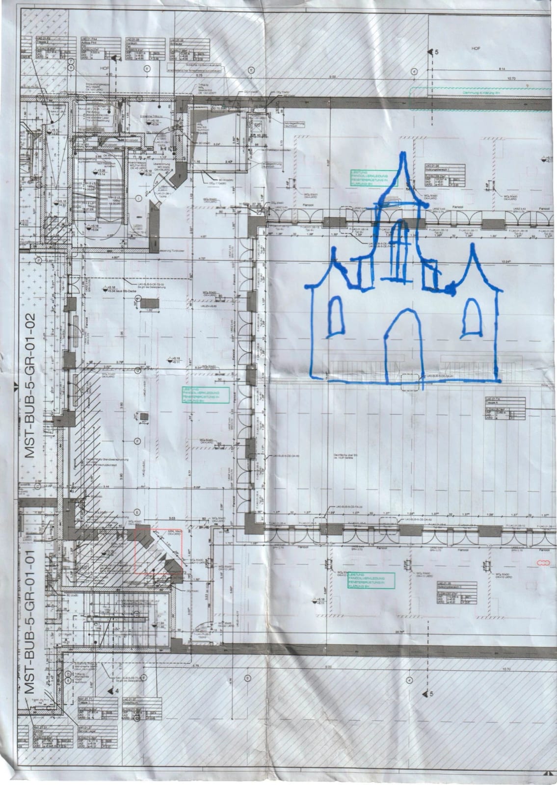 Luftschloss – Alamo, drawing of an electrician
