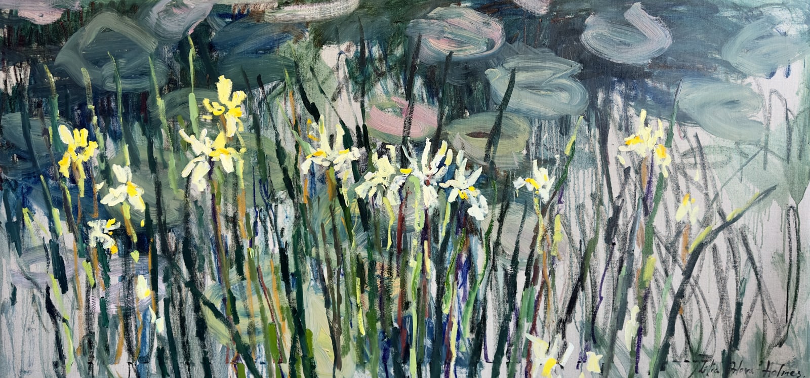 Lilia Orlova-Holmes, Irises by the pond, 2023