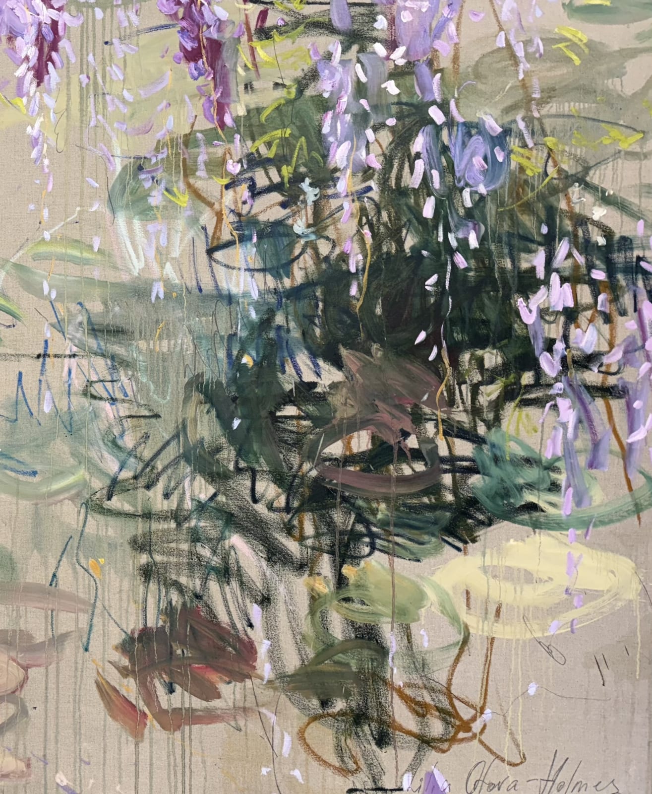 Lilia Orlova-Holmes, Wisteria over the pond, 2025