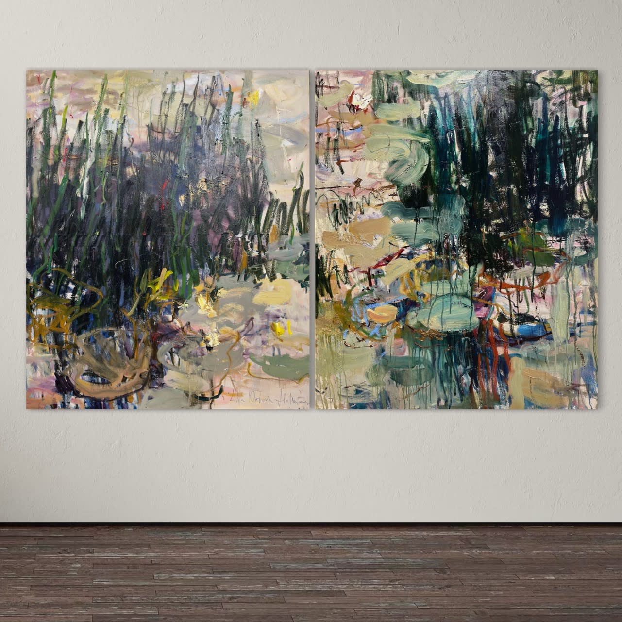 Lilia Orlova-Holmes, By the pond. The last days of summer. Diptych., 2023
