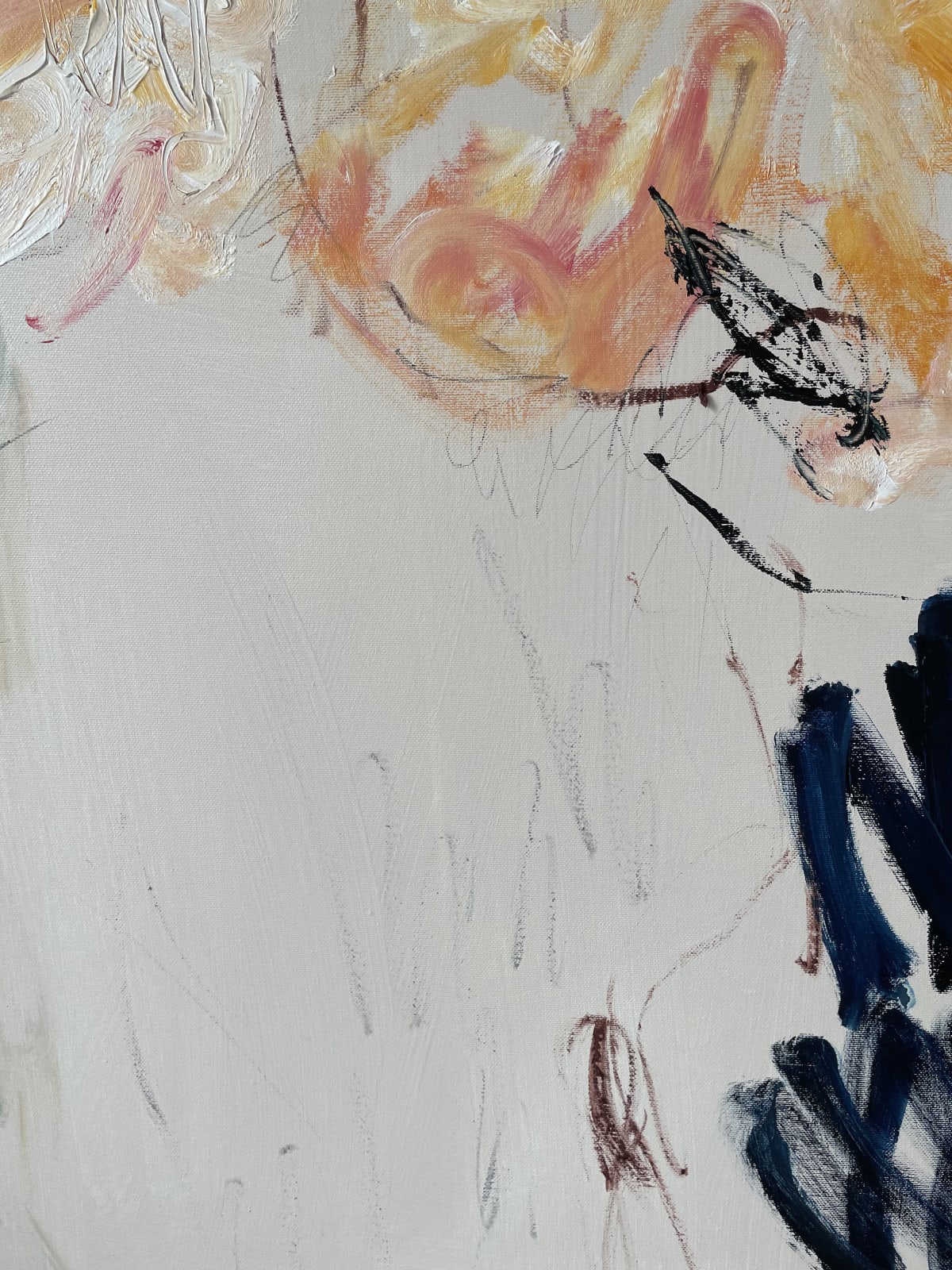Lilia Orlova-Holmes, Peonies in a blue vase, 2021