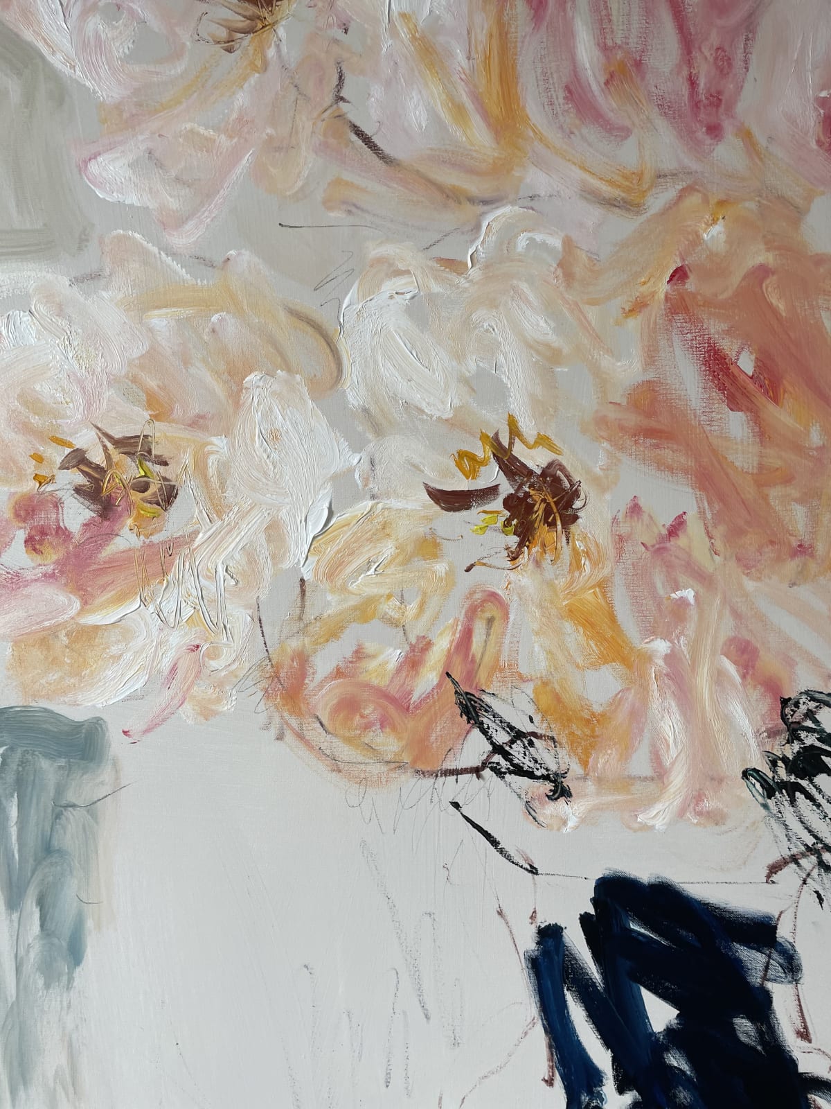 Lilia Orlova-Holmes, Peonies in a blue vase, 2021