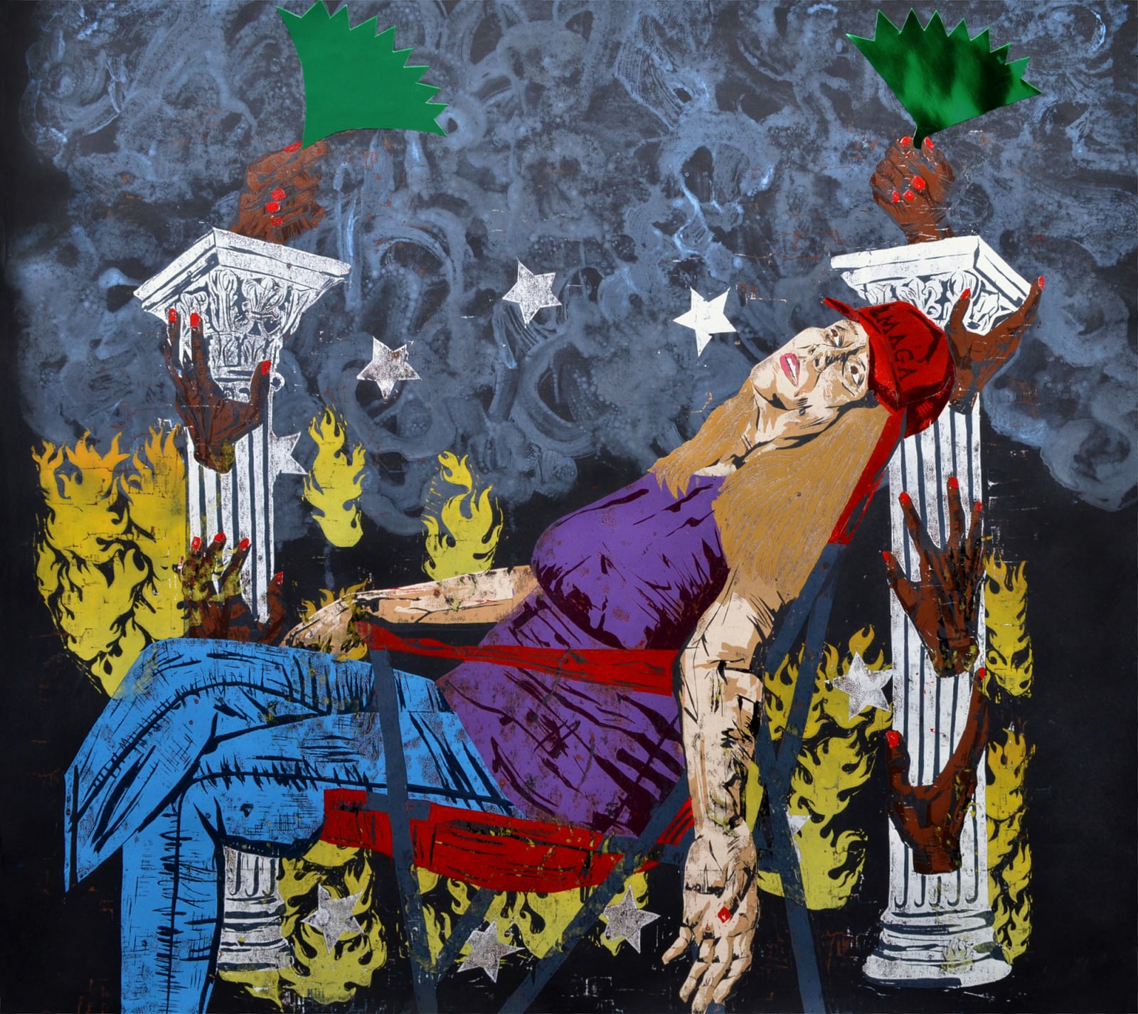 Katrina Andry, Tarred 'Heritage' Up in 1811 Flames, 2022