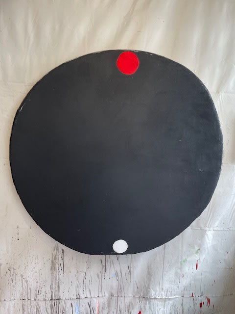 Otis Jones, Black with Red and Black Circles, 2021