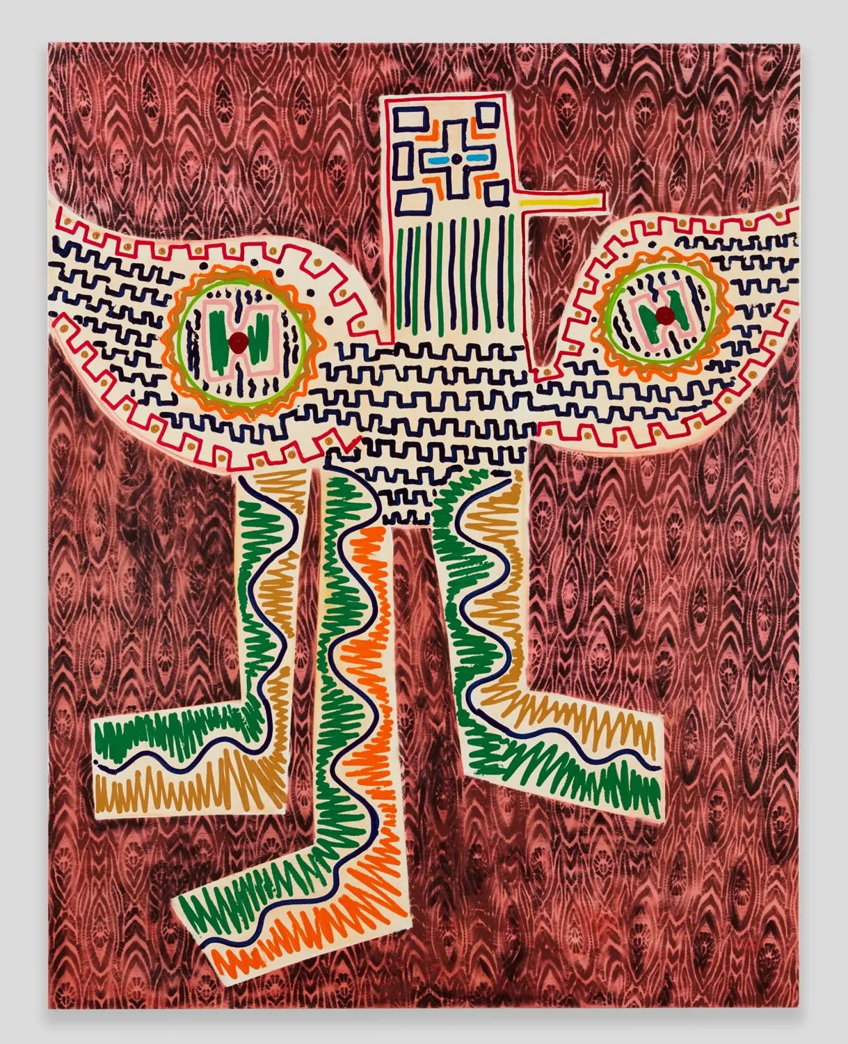 Tamara Gonzales, I Am the Hummingbird, 2016. Acrylic and spraypaint on canvas. 77.25 x 60 inches. Courtesy the artist and Klaus von Nichtssagend Gallery, New York.