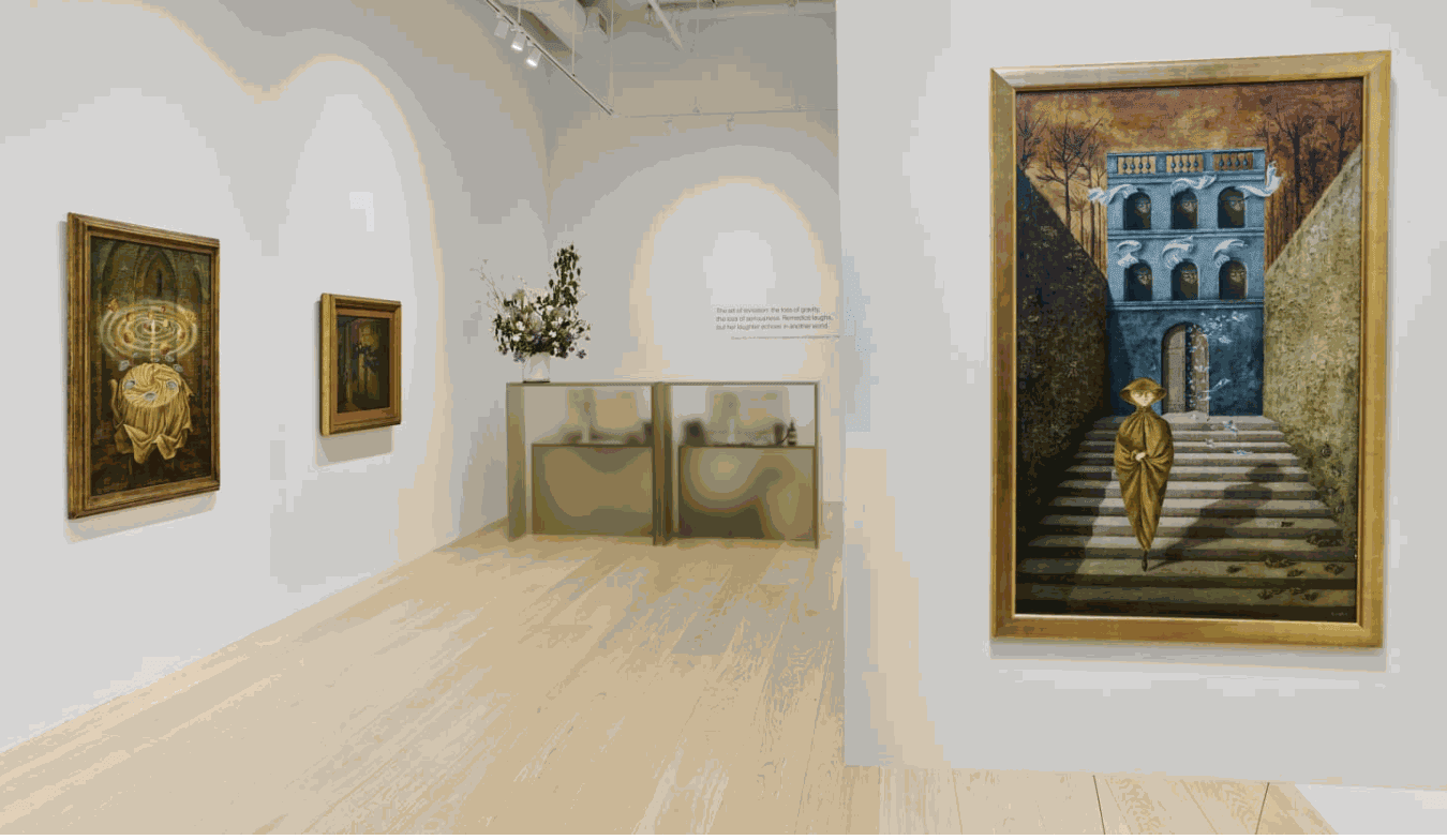 Installation view of ‘Remedios Varo: Encuentros’, Gallery Wendi Norris, San Francisco, 2023. Photograph by Glen Cheriton.