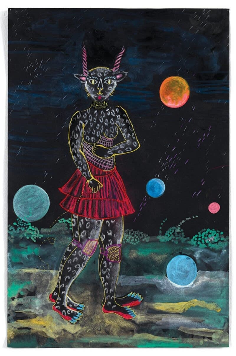 Soccer Practice, 2019, acrylic and ink on paper, 8 × 12 inches. Images courtesy of the artist and Gallery Wendi Norris, San Francisco, unless otherwise noted.