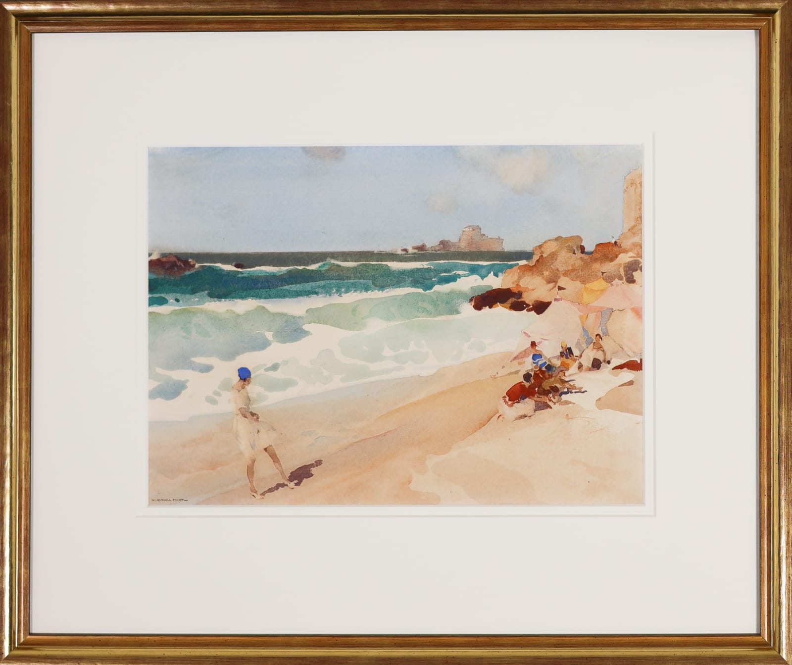 Sir William Russell Flint, The Blue Scarf, St Malo