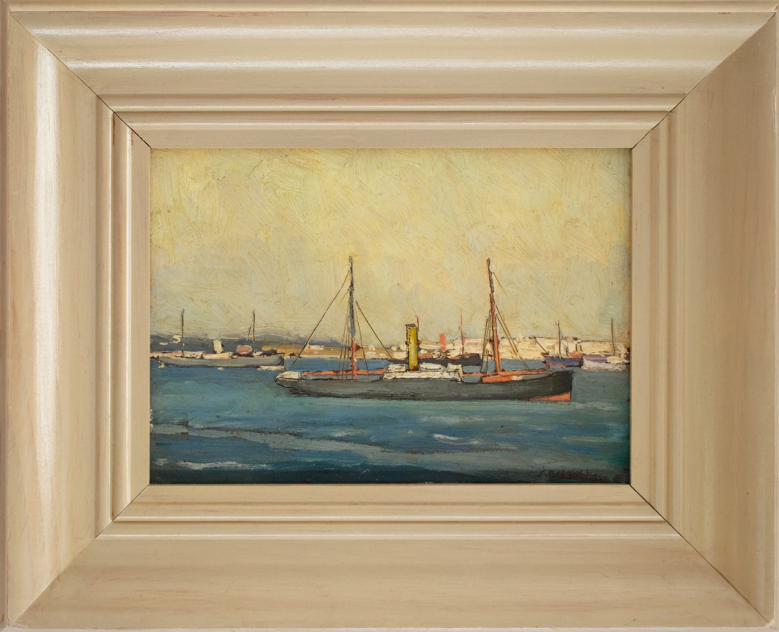 Archibald Frank Nicoll , Coasters at Anchor, Gibraltar Bay